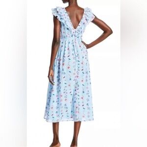 Banjanan Light Blue Floral Midi Dress